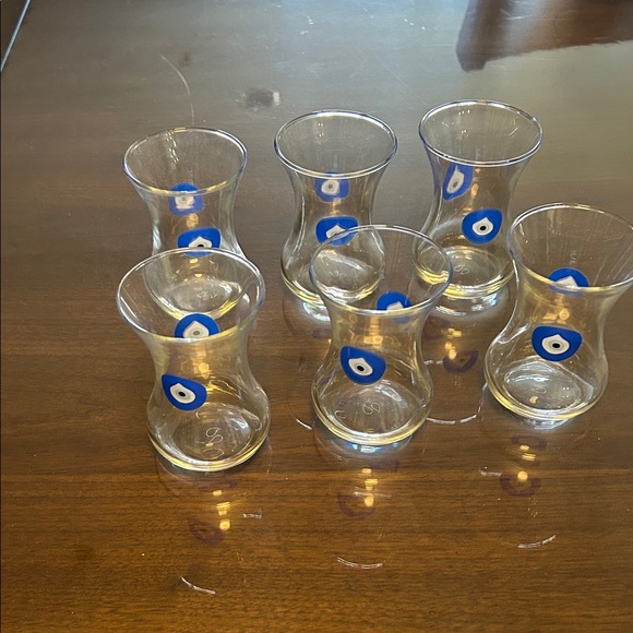 Turkish tulip-style tea glasses, often called "Nazar" or "Evil Eye" teacups - Picture 2 of 5